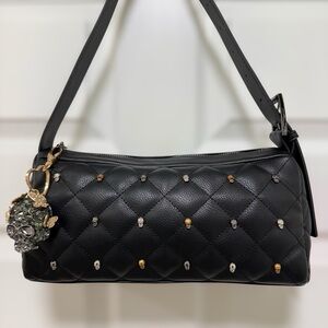 Betsey Johnson Jaw Dropping Skull Stud Tunnel Shoulder Bag NWT